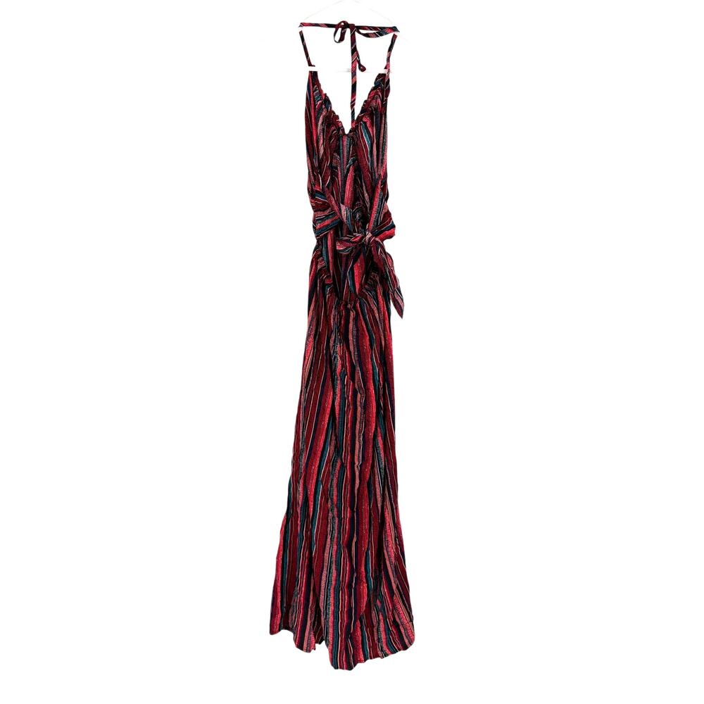 SHEIN Maxi Dress Size L Halter Summer Resort Wear Tie - Picture 5 of 5